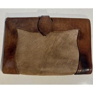 Cowhide Genuine Leather Wallet Hand stitched Bifold Wallet Brown Unisex Holder